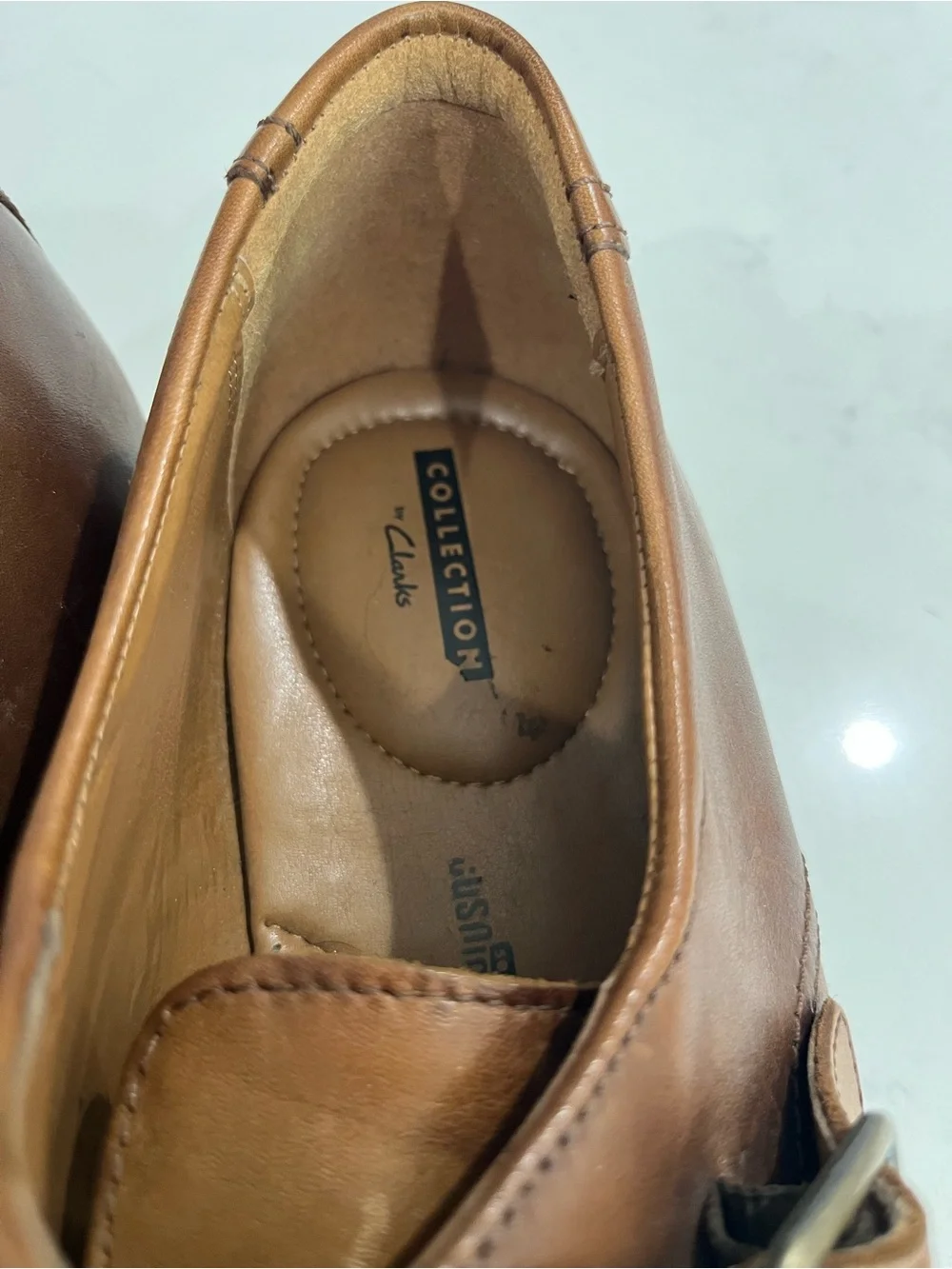 Clarks Tan Leather Single Monk Strap Loafers